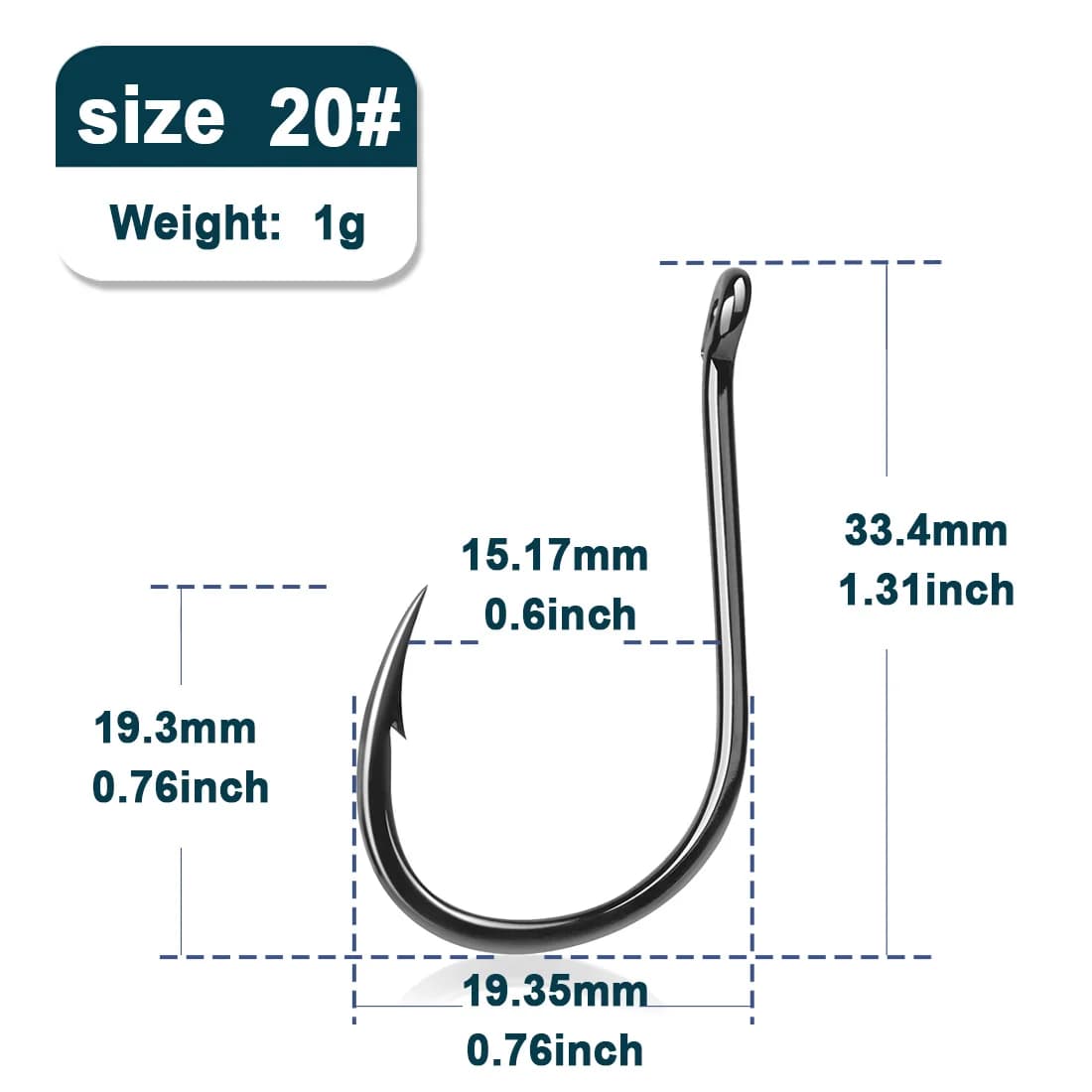 Gyűrűs szemű polip J horog, 50 db