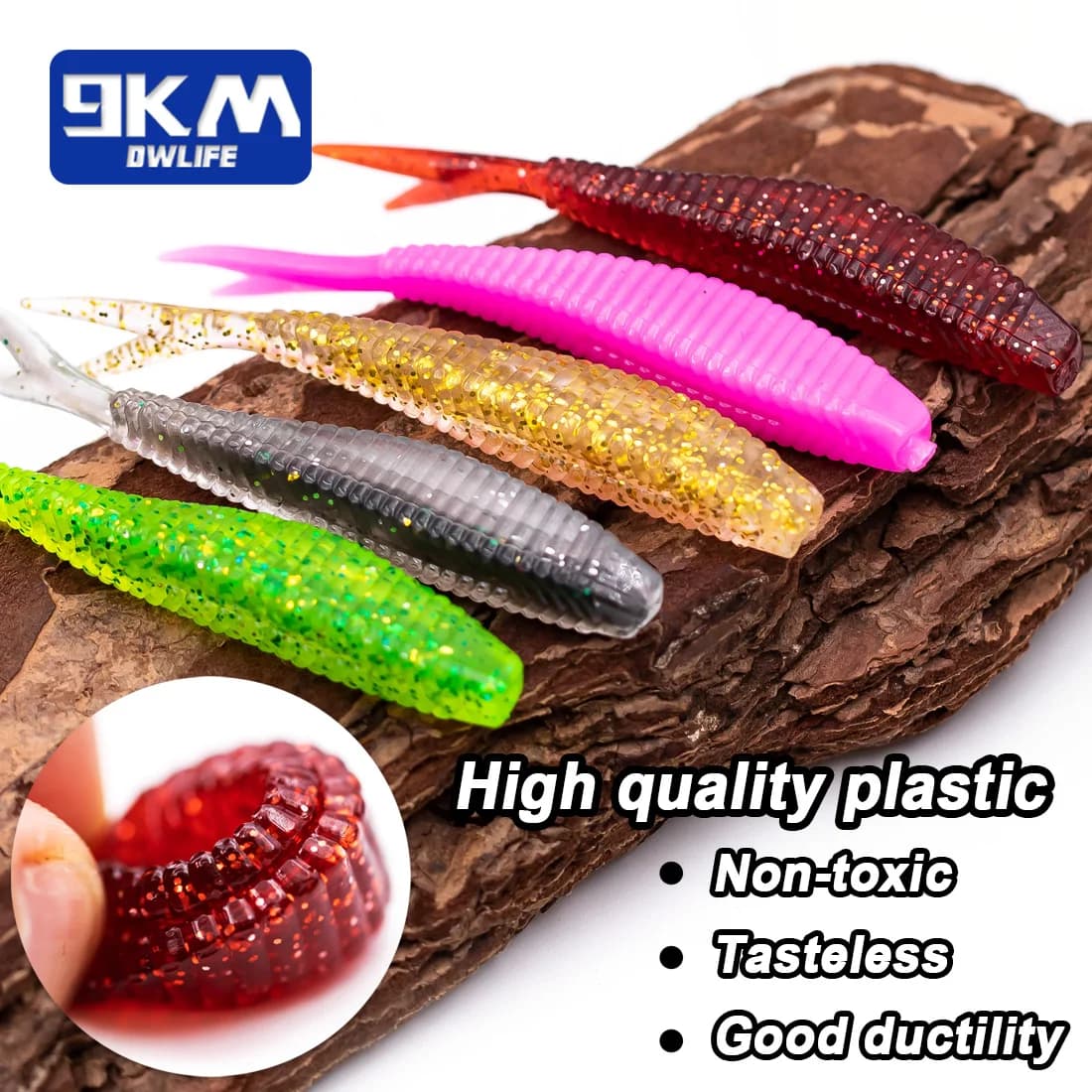 Puha műanyag villás farokú swimbait, 15 darab, 7cm
